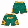 Film Mighty Ducks Green Basketball Shorts Top z kieszonkowymi bankami Bombaj Rozmiar S-XXL2391