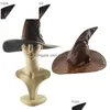 Chapeaux de fête portant des accessoires Halloween en cuir chapeau de sorcière assistant ADT et accessoires de vêtements de jeu de rôle pour enfants Z230809 livraison directe à domicile Dhvkt