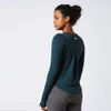 2024 lu lu lemens Long 202Autumn/winter Sleeve Tight Yoga Suit T-shirt Womens Back Half Zip Sports T-shirt Exposed Umbilical Fitness Long Sleeve T