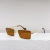 Prostokątne okulary przeciwsłoneczne złoto metalowe pomarańczowe obiekty letnie słoneczne gafas de sol sonnenbrille Uv400 okulary z pudełkiem