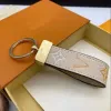 High qualtiy leather Key Chain Ring Holder keychain Porte Clef Gift Men Women Car Bag Keychains With box