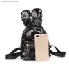 Stil 3 teile/satz Glitter Rucksack Kinder Mädchen Jungen Kaninchen Ohren Pailletten Rucksäcke Rucksack Schultasche Teenager Kindergartenstylishdesignerbags Q230912