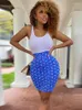 Work Dresses Solid 2 Piece Dress Sets White One Bodysuits And Print High Waist Mini Skirts 2023 Summer Clothes Vacation Matching Suits