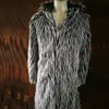 Men's Fur Faux Fur Men Fur Coat Winter Faux Fur Outwear Camouflage Coat Mens Punk Parka Jackets Long Leather Overcoats Genuine Fur Brand Clothing 230911