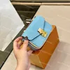 2023 Womens Mini Coin Purses Portable Wallet Metal Long Chain Crossbody Shoulder Bag Solid Color Shiny Lacquer Leather Fabric is Very Beautiful With Box