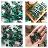 Luźne szlachetne 50pcs W 100% naturalny Malachite Green 6 mm Hine Cut Cut -Cut -Cut -Through Hurtowe koraliki do biżuterii d dhgarden dhehk