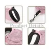 Dog Collars Leashes Pet Retractable Leash With Rhinestone Bling Crystal Cat Puppy Dog Lead Pink Blue Flat Line Drop 230911