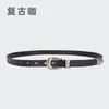 Belts 2023 Ladies Luxury Retro Casual Top Layer Leather Thin Belt Alloy Pin Buckle With Denim Shorts Advanced Personality