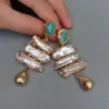 Hoop Huggie Yygem Woman Earrings Freshwater 32x31mm Pink Biwa Pearl Green Ite Stud Fashion Jewelry Gift 230912