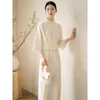 Vestidos casuales básicos 2023 mejora qipao primavera verano gota de agua soporte cuello cintura estilo chino vestido cheongsam diario 230911