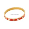 Bangle Luxe Merk 18K Gold Evil Eye Clover Bangle Ins Stijl Roestvrij Stalen Armband Voor Vrouwen Gift Drop levering Dhqfe