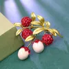 New Creative Women Men Classic Litchi Brooches Pins Plant Fruit Exquisite Design Jewelry For Lady Party Wedding