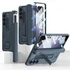 Custodia per telefono Vogue con cerniera magnetica di lusso per Samsung Galaxy Z Folding Fold5 5G Staffa invisibile Supporto per slot per penna scorrevole Cavalletto Membrana Custodia pieghevole resistente