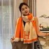 20% OFF scarf Autumn and Winter New Korean Versatile Cashmere Scarf Women's Thickened Air Conditioning Room Warm Double sided Letter Shawl