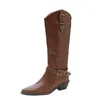 dames knielaarzen designer halve laars zwart kaki binnen buiten herfst en winter stijl mode lederen laarsjes eur 36-40