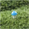 Arts And Crafts 20Pcs Mini Resin Decoration Miniature Dot Mushrooms Fairy Gnome Terrarium Party Garden Decor Microlandschaft Drop De Otegm