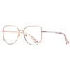 Zonnebril Frames 53mm Blauw Licht Blokkeren vrouwen Cat Eye Metalen Brilmontuur Vrouwelijke Anti Stralingsbescherming Brillen 3052