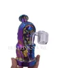 5.6in Mini Electroplating Iridescent Ghost Glass Smoking Water Pipes Recycler DAB RIGS med inline percolator färg slumpmässigt med 14 mm manlig gemensam kvarts banger