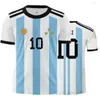 القمصان الصيفية للرجال الأرجنتيني الحجم 10 رقمي ثلاثي الأبعاد طباعة تي شيرت القميص للجنسين للملابس الرياضية غير الرسمية