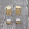 30 ml lyxig tom kosmetisk luftlös flaska guld lysande bärbar påfyllningsbar pump dispenser flaska för lotion drop vwcpb