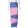 Röcke Boho Casual Neon Tie Dye Print Bodycon Slim Fit Damenrock Koreanische Mode Kawaii Sweet Fairycore Festival Y2K Lang 230912