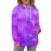 Sweats à capuche pour femmes Purple Splash Casual Abstract Art Print Kawaii Graphic Loose Sweat à capuche à manches longues Hip Hop Oversize Sweats à capuche