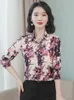 Damesblouses Zijden blouse Damesmode Satijn Vintage overhemd met lange mouwen Elegante kledingoverhemden voor OL-bedrukking Tops