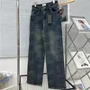 Mode Denim Broek Voor Vrouwen Geborduurd Letter Ontwerp Losse Jeans Meisje Dame Hoogwaardige Broek Kleding