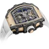Richarmill Tourbillon zegarki Automatyczne mechaniczne zegarek na rękę męską Watch Wheel Wheel Pusty Seria Zegarek RM2101 Włókno z włókna węglowego Automatyczne mechaniczne M Wn-Lrmf