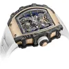 Otomatik Tourbillon Mekanik Saat Richarmilles Holwatch Swiss Watches Volan Çarkı Hollow Mens Saat Serisi RM2101 Karbon Fiber Otomatik Mekanik ME WN8Y5