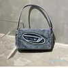 Retro elegante denim saco feminino moda ombro axilas saco leve flip macio bolsa de alta qualidade