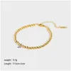 Beaded Strand 18K Gold Plated Rostfritt stål för kvinnor Små pärlor Armband Handsmycken Gift Drop Delivery Armband Dhofd