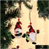 Other Festive Party Supplies Decorations Paint Wooden Pendant House Car Christmas Tree Faceless Old Man Rudolph Pattern Indoor Decorat Dhzir