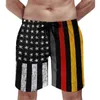 Men's Shorts Beach Anime Causal German American Flag Breathable Quick Dry Basketball Adjustable Drawstring Loose Elasti