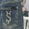 Mode Denim Broek Voor Vrouwen Geborduurd Letter Ontwerp Losse Jeans Meisje Dame Hoogwaardige Broek Kleding