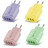 Macaron Color 3 USB Charger Three USB 5V 2A Wall Chargers 3-Port EU och US Plug-adapter