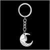 Key Rings I Love You To The Moon And Back Heart Keychain Family Member Letter Grandma Grandpa Son Dad Mom Sister Ring Bag Hangs Fashio Dh7O4