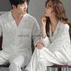 Womens Sleep Lounge Mens Sleepwear Couple Pajama Sets For Mens Plaid Designer Loungewear Nightwear Long Sleeve Sleep Trousers Thin Silk Satin Pajamas Men 221105L23