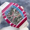 デザイナーウォッチRicharemill Watches Hollow Automical Diamond Mens Wristwatch Ceramic Sapphire Case Mechanical Swiss Wristwatches 2y6yhn