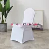 Chair Covers Whole Set White Spandex Banquet Cover With Single Layer Lycra Band Sash Bow For Wedding Event Decoration