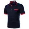 Polos pour hommes Hommes Polo Chemise À Manches Courtes Contraste Couleur Vêtements Été Urbain Affaires Casual Mode Tops 230912