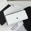 Designer Wallet letter Cardholder ladies coin purses Flap cowhide Leather wallets Plain purse luxury Envelope bags long zippy