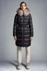 Winter 2023 Herfst Vrouwen Witte Eendendons Parka Rits Jassen Capuchon Bont Gestreepte Vrouw Slanke Lange Jassen MK23026 Kledingstuk