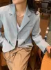 Women's Suits 2023 Korea East Gate Spring/summer Show White Small Suit Versatile Single Breasted Coat