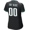 Women's Football Jersey Jalen Hurts 1 Brown 11 Devonta Smith 6 Jason Kelce 62 Kelly Green Throwback Legand Lady Size S-XXL Stitched Jerseys Green Black White Color