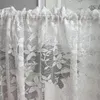 Curtain Floral Lace Sheer Rod Pocket Kitchen Tier 1 Panel White Decorative Window Treatment For Home Bedroom Wedding Party Cafe