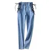 Jeans a vita oversize da donna Donna Pantaloni a matita elastici blu neri sexy Pantaloni da donna in denim di lavaggio con cerniera taglie forti Ragazza xxxl lwh1995