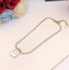 20 Stil Frauen Anhänger Halsketten Buchstabe C Logo Luxus Designer Ccity Schmuck Frau Perlenpullover Kette Gold Halskette 743