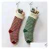 Weihnachtsdekorationen, personalisierte hochwertige Strickstrümpfe, Geschenktüten, Weihnachtssocken, große dekorative Socken, Drop-Lieferung, Hausgarten, Dhche