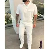 Men's Tracksuits 2023 Casual Tracksuit Set Cotton Lapel Short-sleeved Polo Shirt&Pants Streetwear Two-piece Suit Leisure Clothing